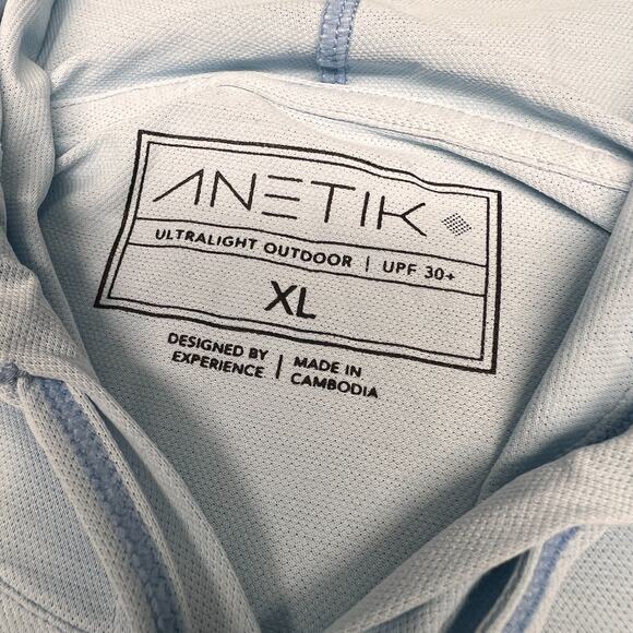 Anetik Ultralight Outdoor Hoodie Mens XL Light Blue UPF 30+ Performance Hiking - Picture 4 of 9